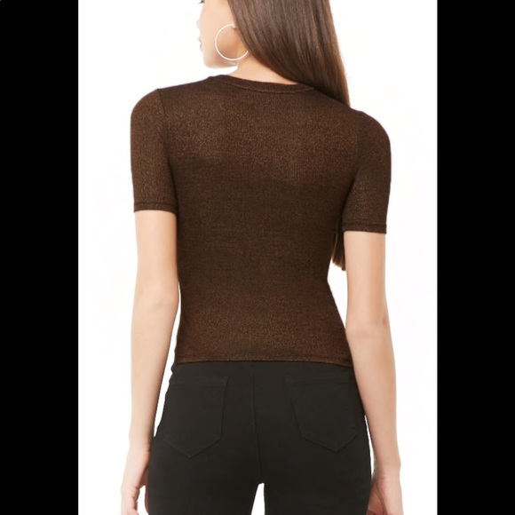 NWT Bronze Metallic Knit Top - Picture 4 of 8